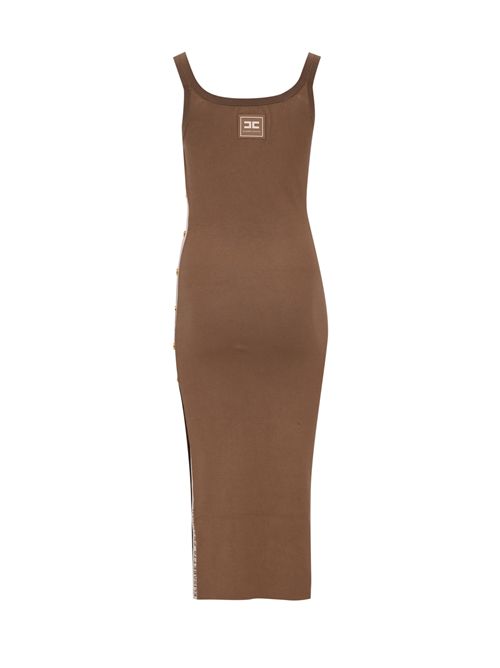 Abito in maglia con bande in viscosa lucida e bottoni Elisabetta Franchi | AM03S61E2727